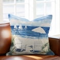 thumbnail image 2 of Summer Beach Throw Pillow Cover Sun Umbrella Ship Cotton Linen Cushion Cover Throw Pillow Case with Invisible Zipper for Couch Sofa Bed Chair Car 24x24 Inch, 2 of 9
