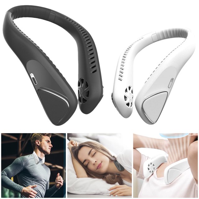 Muyoka Ventilador de cuello portátil Willkey, ventilador sin aspas manos libres, ventilador personal portátil con batería de 5000 mAh, sin hojas, recargable, diseño de auriculares, ventilador de escri Muyoka Hogar