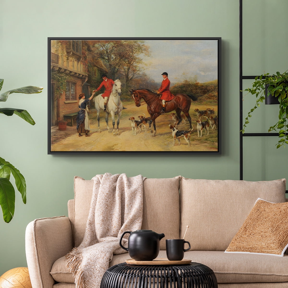Vintage Animal Print-XIII By Wexford Home Framed in Black Wood Gallery Wrapped Canvas 17 in. x 25 in.