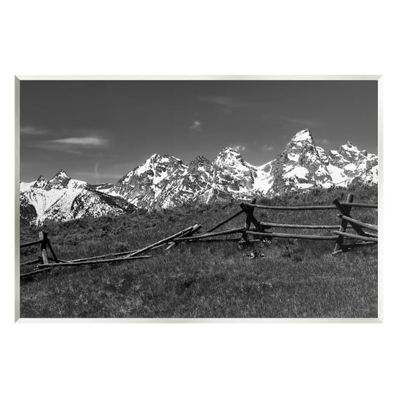Stupell Industries Mountain Peaks & Fence Landscape Photography Unframed Art Print Wall Art, 15 x 10