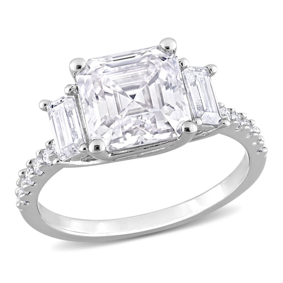 Everly Women's Created Moissanite Sterling Silver Engagement Ring