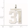 thumbnail image 2 of Sterling Silver Silver/Rhodium-Plated Satin Number 31 Charm (25 X 21) Made In United States qpp31, 2 of 5