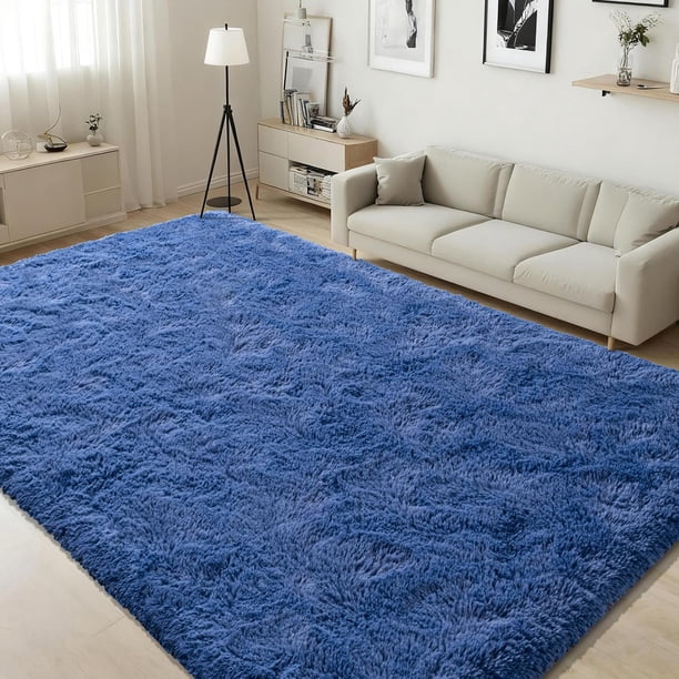 Alfombra ISEAU Soft Fluffy Antideslizante 91x152 cm Azul Claro