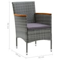 thumbnail image 4 of vidaXL 5 Piece Garden Dining Set with Cushions Poly Rattan Grey, 4 of 5