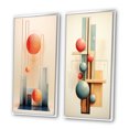 thumbnail image 3 of Designart "Vintage Love Mystery Flowing Illustration II" Modern Geometric Framed Wall Art Set Of 2 - Modern Blue Framed Canvas Set For Living Room Decor, 3 of 6