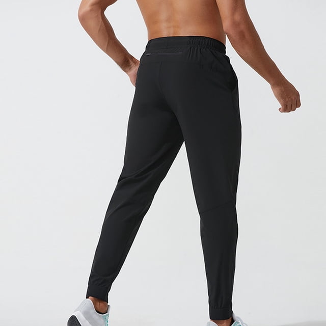 Pantalones deportivos largos para hombre, para senderismo, secos, atléticos, para entrenamiento, informales, deportivos, con bolsillos con cremallera, de poliéster.