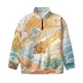 thumbnail image 5 of Xoenoiee Capybara Rainbow Cloud Print Girls Sweatshirts Half Zip Pullover Fleece Quarter Zipper Hoodies 2025 Fall Sportswear Fashion Outfits Clothes, Size 7-8 Years, 5 of 7