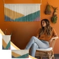 thumbnail image 1 of Tapiz bohemio tejido a mano con flecos de encaje, multicolor, de algodón, para colgar en la pared, ideal para la decoración de la sala de estar o la oficina (multicolor, 1 pieza). Rkxzt, 1 of 8