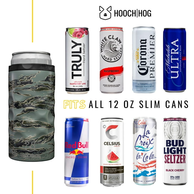 Koozie White Claw Can Holder Insulated Neoprene Cooler for Slim 12 Oz Cans  Black