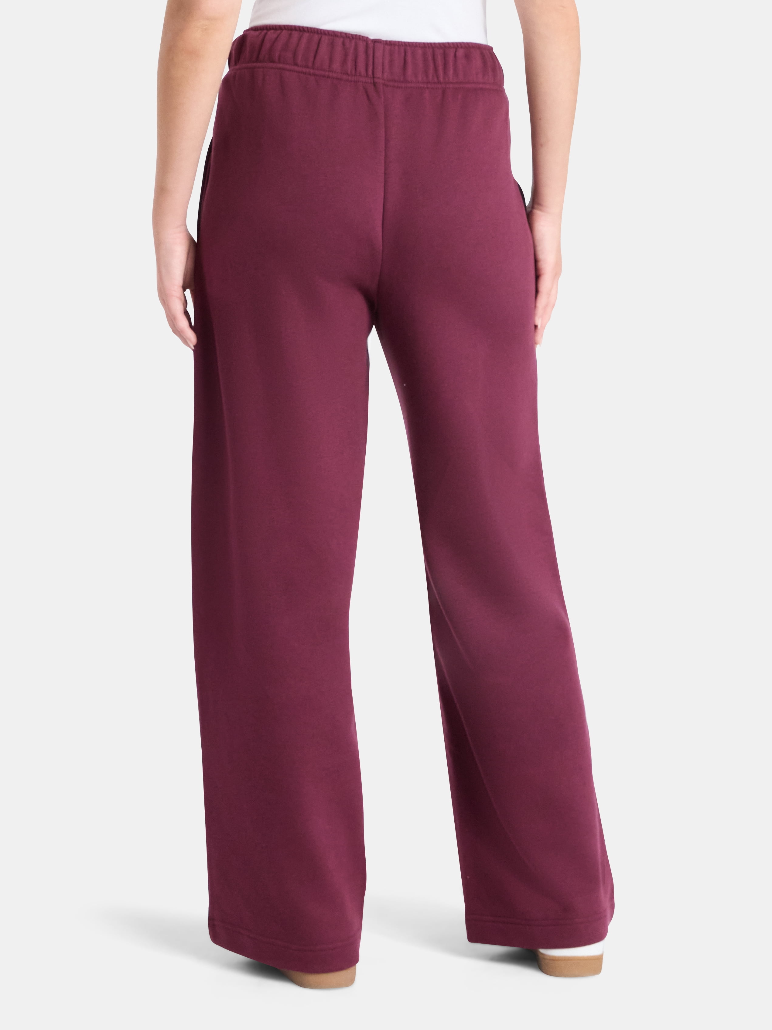 No Boundaries Soft Fleece Wide Leg Pants, 30” Inseam, 1 or 2-Pack, Women’s XXS-4X