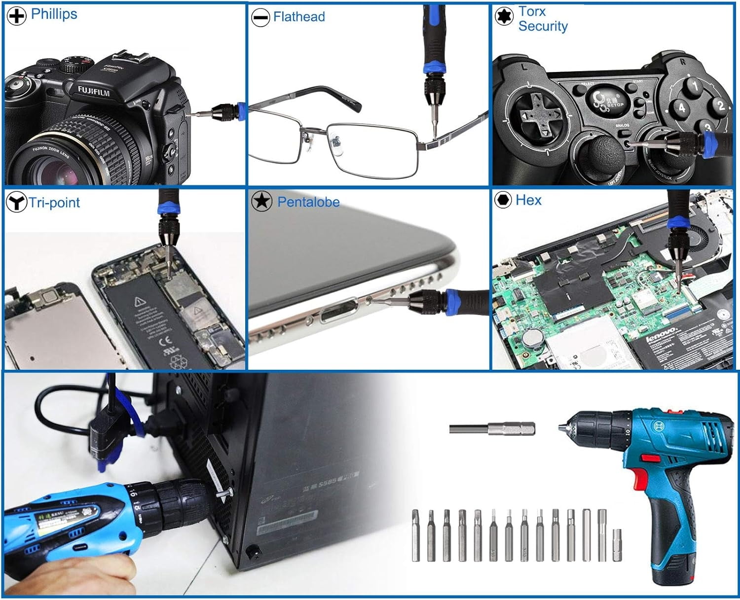136 in 1 Electronics Repair Tool Kit Professional Precision Screwdriver Set Magnetic Drive Kit with Portable Bag