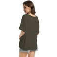thumbnail image 4 of Women Oversized T-Shirt Loose Fit Workout Tops Short Sleeve Gym Basic Tee Shirt, 4 of 7