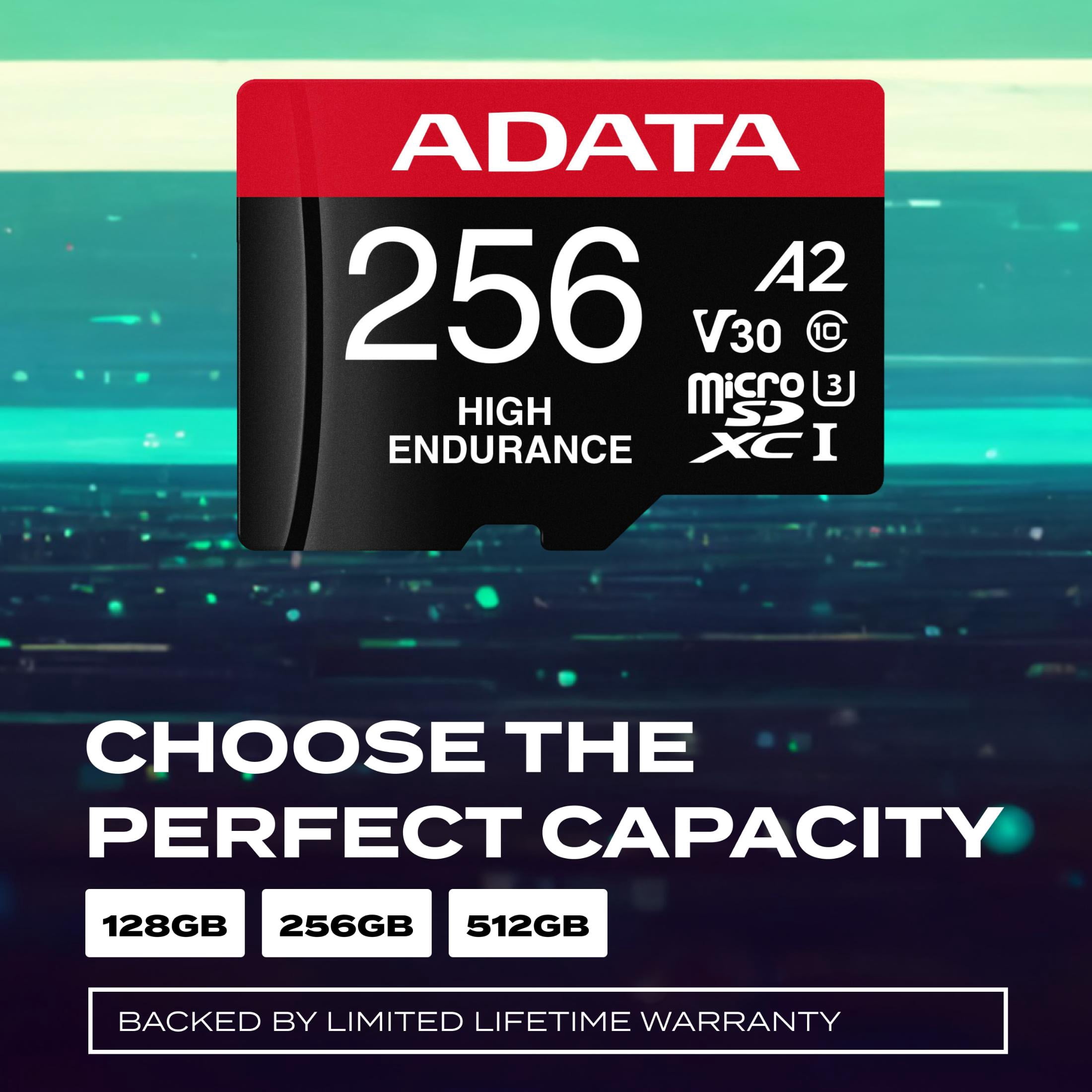 ADATA, High Endurance microSDXC, 256 GB U3 V30, Waterproof