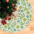 thumbnail image 5 of FMSHPON Clover Branches Xmas Christmas Tree Skirt Stand Mat for Holiday Party Decoration Indoor Outdoor 36 inches, 5 of 6
