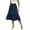 A-03 Navy Blue, variant on HOWCOME Womens Skirts - High Waisted Tiered Skirts for Women Knee Length with Pockets Beach Cover-ups dress Black, L