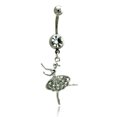thumbnail image 2 of 14g (1.6mm) Stainless Steel Dancing Ballerina CZ Dangle Dangle Belly Ring Navel Piercing Body Jewelry, 2 of 2