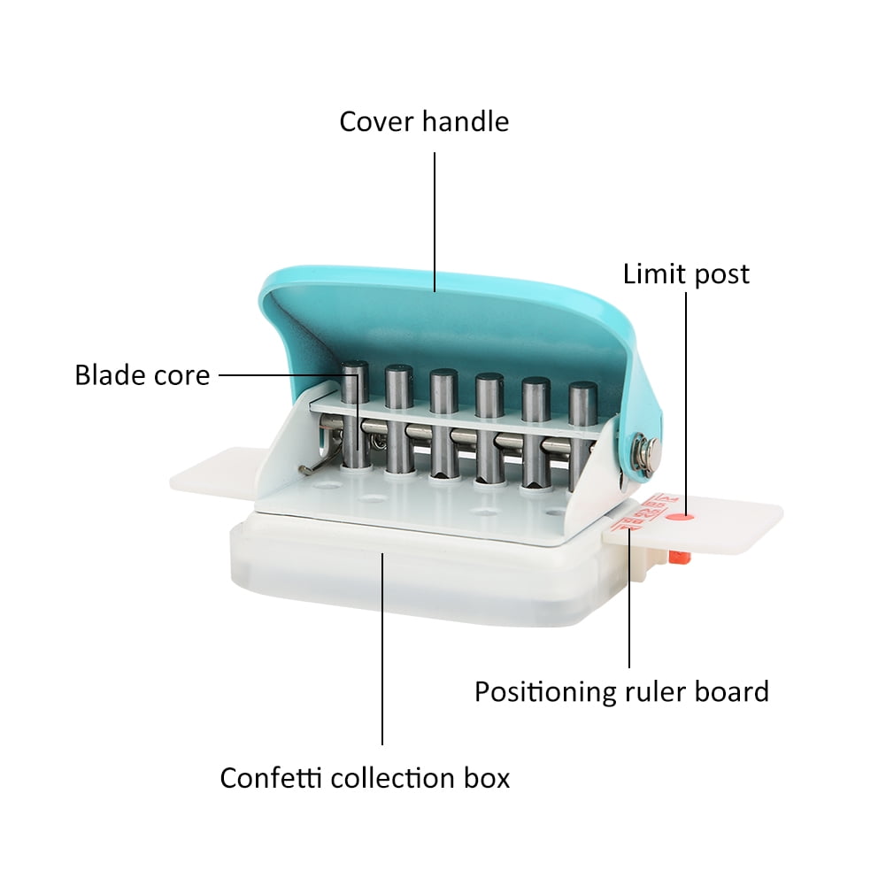 NFTIGB Multi Function Manual 26 Hole Paper Puncher Tool for A4 B5 A5 Binders, Light Blue Colored Office Supplies for Students and Professionals (10 inches / 25.4 cm)