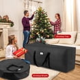 thumbnail image 5 of Yexmas 3 Pack Large Christmas Tree Storage Bag,Fits up to 7.5 ft Artificial Trees,Christmas Wreath Garland Storage Bag,Christmas Ornament Storage Box,Reinforced Handles & zipper,Black, 5 of 7