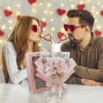 thumbnail image 5 of OEFNTAC Decorations Hand-Knitted Wool Crocheted Imitation Rose Bouquet Illuminated Valentine's Day Romantic Gift Artistic Home Decoration LED 15.7in, 5 of 9