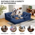thumbnail image 5 of CARZZI LIFE 79" Convertible Sofa Bed with Pillows, Corduroy Folding Sleeper Sofa with Fixed-Shape Frame, Boneless Couch for Living Room Bedroom, Floor Sofa Lounge No Assembly Required (Blue), 5 of 8