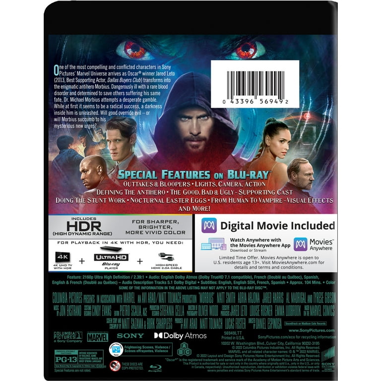 Morbius (4K Ultra HD + Blu-ray) - Walmart.com