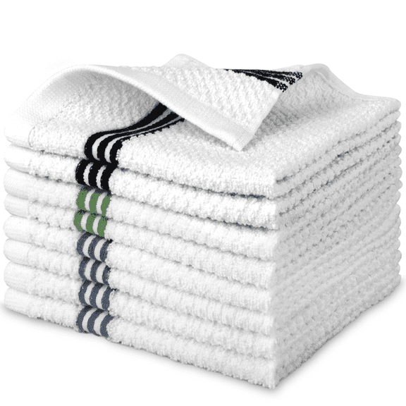 SUGARDAY 8 Pack Kitchen Towels Cotton Dish Towels for Drying Dishes, Hand Tea Towels for Kitchen 12 x 12 Inches