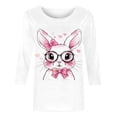 thumbnail image 4 of TSADFHJI Hauts Scintillants pour Femmes Fête Manches Longues Hauts Manches 3/4 Mode Grande Taille C Chemises Formelles Décontractées T-Shirts Graphiques Col Rond m Bleu, 4 of 4