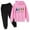 Pink, variant on Piuwrlz Long Sweatshirt Sleeved and Elastic Waist Pants Little Girls Boys Sweatsuits 2pcs Sets Printed Christmas Hood Activewear Set Black Size 3 Years