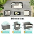 thumbnail image 3 of FHFO 4 Piece Patio Furniture Sets,Outdoor Wicker Conversation Set with Cushions and Tempered Glass Tabletop, for Porch, Garden, Lawn(Grey/Beige), 3 of 8