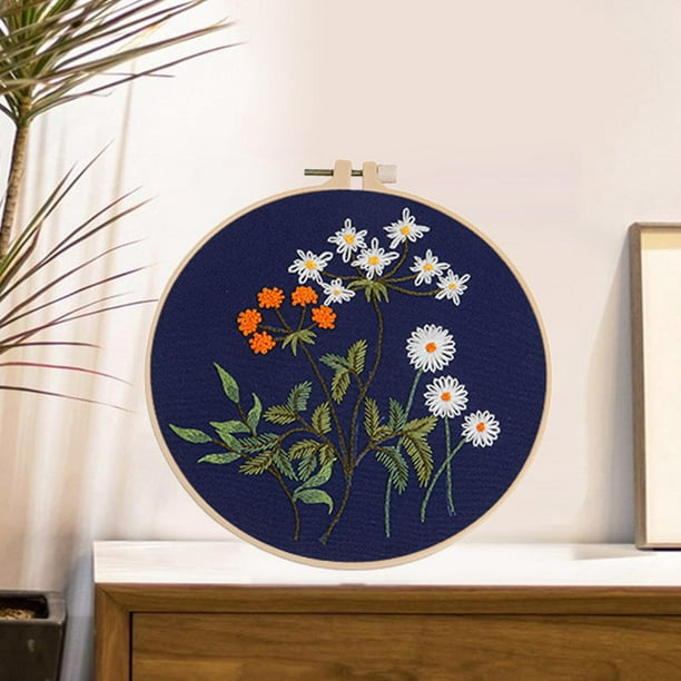 Embroidery Cross Stitch Embroidery Cloth with Floral Pattern Easy to Follow  Instructions Color Threads Art Making DIY for Beginners , Fragrant Flowers  1 