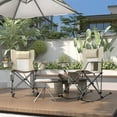 thumbnail image 2 of 2pcs Folding Lounge Chairs, Beach Camping Chairs, Cream White, 600D Oxford & Teslin Mesh, Adjustable Recline, Cup Holder, Cooler Bag, Steel Frame, for Patio, Backyard, Outdoor, 2 of 10