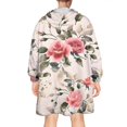 thumbnail image 2 of Wearable Oversized Blanket,Pioneer Flower Floral Print Pattern Wearable Blanket Hoodie for Adults,Cozy Hooded Blankets with Super Pockets,Super Warm Fuzzy Pullover for Women & Men, 2 of 6