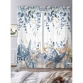 thumbnail image 3 of Blue Eucalyptus Coastal Sheer Curtains 96 Inch Length 2 Panels Set Window Treatments, Beach Starfish Shell Nautical Rod Pocket Semi Curtains for Living Room/Bedroom/Kitchen Décor, 104"W x 96"L, 3 of 7