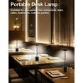 thumbnail image 2 of Lámparas de mesa inalámbricas recargables, lámpara de escritorio LED portátil, luz de mesa inalámbrica con batería de 5000 mAh, iluminación regulable de 3 colores para restaurantes, comedores,, 2 of 8