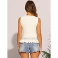 thumbnail image 4 of DARING DIVA Women's Tank Top Summer Ruffle Hem Basic Tanks XS Beige, 4 of 6