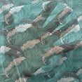 thumbnail image 3 of Sea Animals Tulle Curtains with Rod Pocket, Wavy Ocean with Dolphins Windy Surfing Doodle Style Art Print, Sheer Drape for Wedding Party 2 Panels, 7 Sizes, Charcoal Grey Teal White, by Ambesonne, 3 of 3