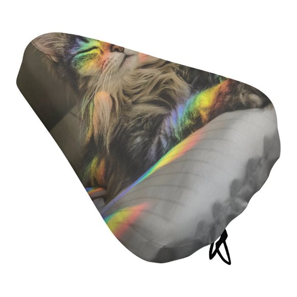 Nyan Cat Funda de Asiento de Bicicleta Impermeable, Cojín Elástico Suave, Protector contra Lluvia, Polvo y UV