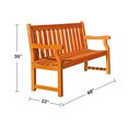 thumbnail image 1 of [ US IN STOCK] Malibu Outdoor Patio 4-foot Wood Garden Bench, 1 of 1