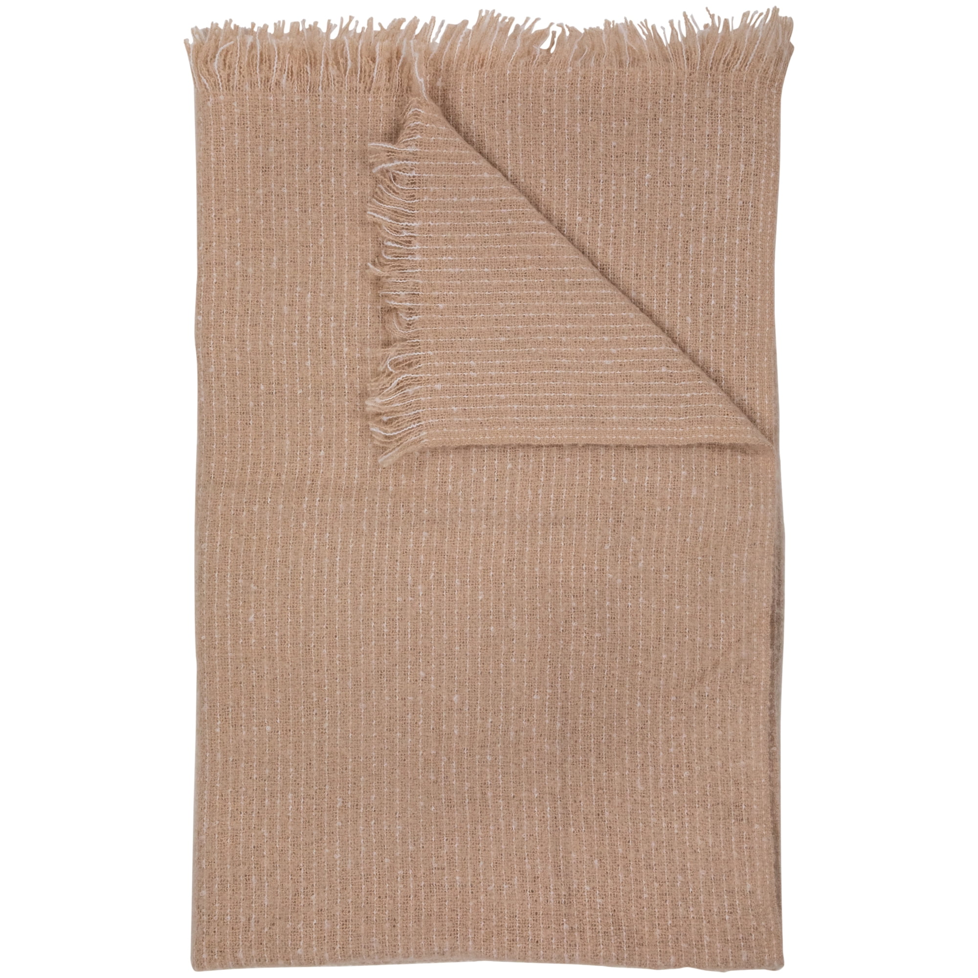 Northlight Light Coffee Throw Blanket with Fringe 50" x 60"
