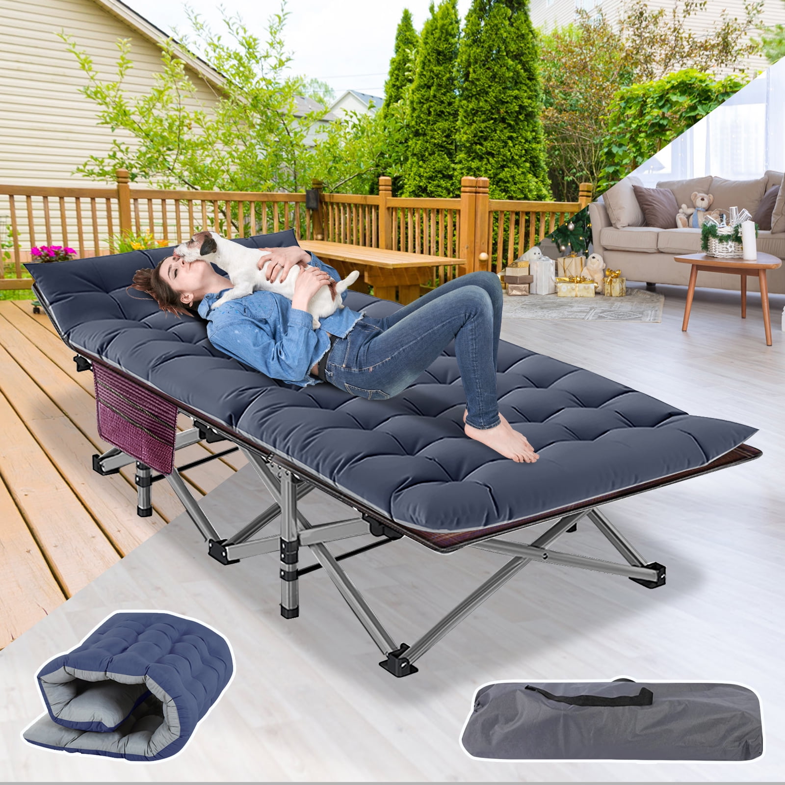 Lilypelle Folding Camping Cot for Adults, Portable Sleeping Cot