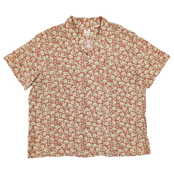 Levi's Mens Brown Relaxed Fit Short Sleeve Floral Camp Shirt X-Large