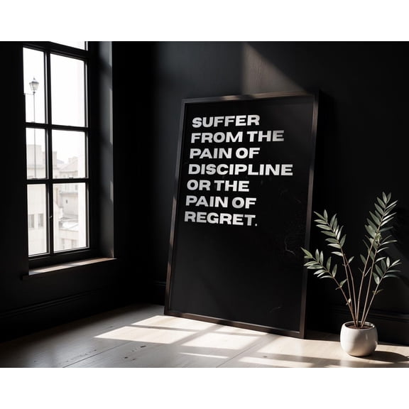 PosterArt Discipline Motivational Poster, Masculine Gym & Office Wall Art, Inspirational Quote Art, 8x12 UNFRAMED