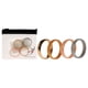 thumbnail image 1 of Juego de anillos gemelos de boda de silicona de 6 mm - Oro de ROQ para mujer - Anillo de 4 x 9 mm, 1 of 1