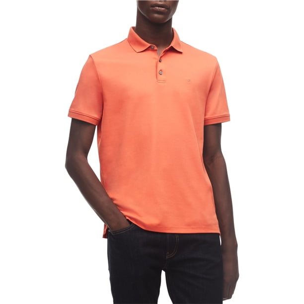 Polo de Rugby Calvin Klein Liquid Touch Hombre Naranja Grande