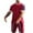Wine, variant on lmcalzta Mens Summer Tracksuit 2 Piece Sets Short Sleeve Tops and Shorts Sweatsuits for Gym Basketball