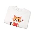 thumbnail image 2 of Cat Heart Sweatshirt, Heart Sweatshirt, Cat Sweatshirt, Valentine's Day Sweatshirt, 50/50 Cotton-Poly Animal Sweatshirt 103, 2 of 35