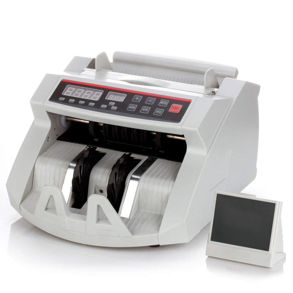 Cash Bill Counter Money Currency Counting Bank Machine Counterfeit Detector Portable With Automatic Ultra Violet Magnetic Detection Systems And External Lcd Display Walmart Com Walmart Com