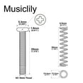 Musiclily Pro Metric M3X35mm Steel Saddle Intonation Screws and Springs