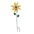 thumbnail image 2 of simhoa Outdoor Wind with Stake Flower Garden Stake Crafts 360 degree Rotating Metal Windmill Yard Art for Backyard Home Decoration yellow, 2 of 10
