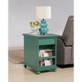 thumbnail image 2 of Bowery Hill Traditional Chairside Table with Power in Antique Teal Green, 2 of 11